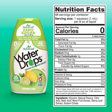 SweetLeaf Water Drops, Lemon Lime - Water Enhancer, Sugar Free Stevia Water Flavoring Drops, 1.62 Oz Ea (Pack of 3)