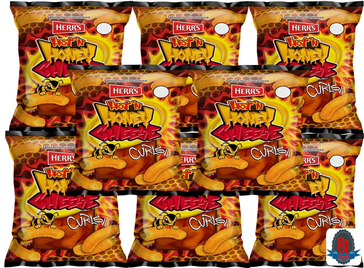 Herrs Potato Chips & Cheese Curls -,1Oz (Curated By Rj Snacks Value Pack) (Hot & Honey Cheese Curls)