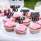 Gyufise 24 Pack Black 40Th Birthday Cupcake Toppers Glitter Forty Hello 40 Straight Outta 1983 Cupcake Picks For Cheers To 40 Bi