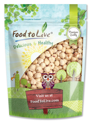 Food To Live Blanched Hazelnuts, 8 Oz Raw Whole Filberts, No Skin, Unsalted, Unroasted Nuts, Vegan Snack, Kosher. Keto. Good Source Of Vitamins And Protein. Great For Baking, Granola & Butter Making