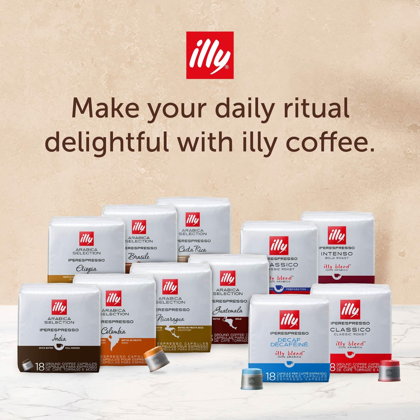 Illy Coffee IperEspresso Capsules - Single-Serve Coffee Capsules & Pods - Single Origin Guatemala Dark Roast - Notes of Chocolate and Intense Body - 100% Arabica - 18 Count (Pack of 6)