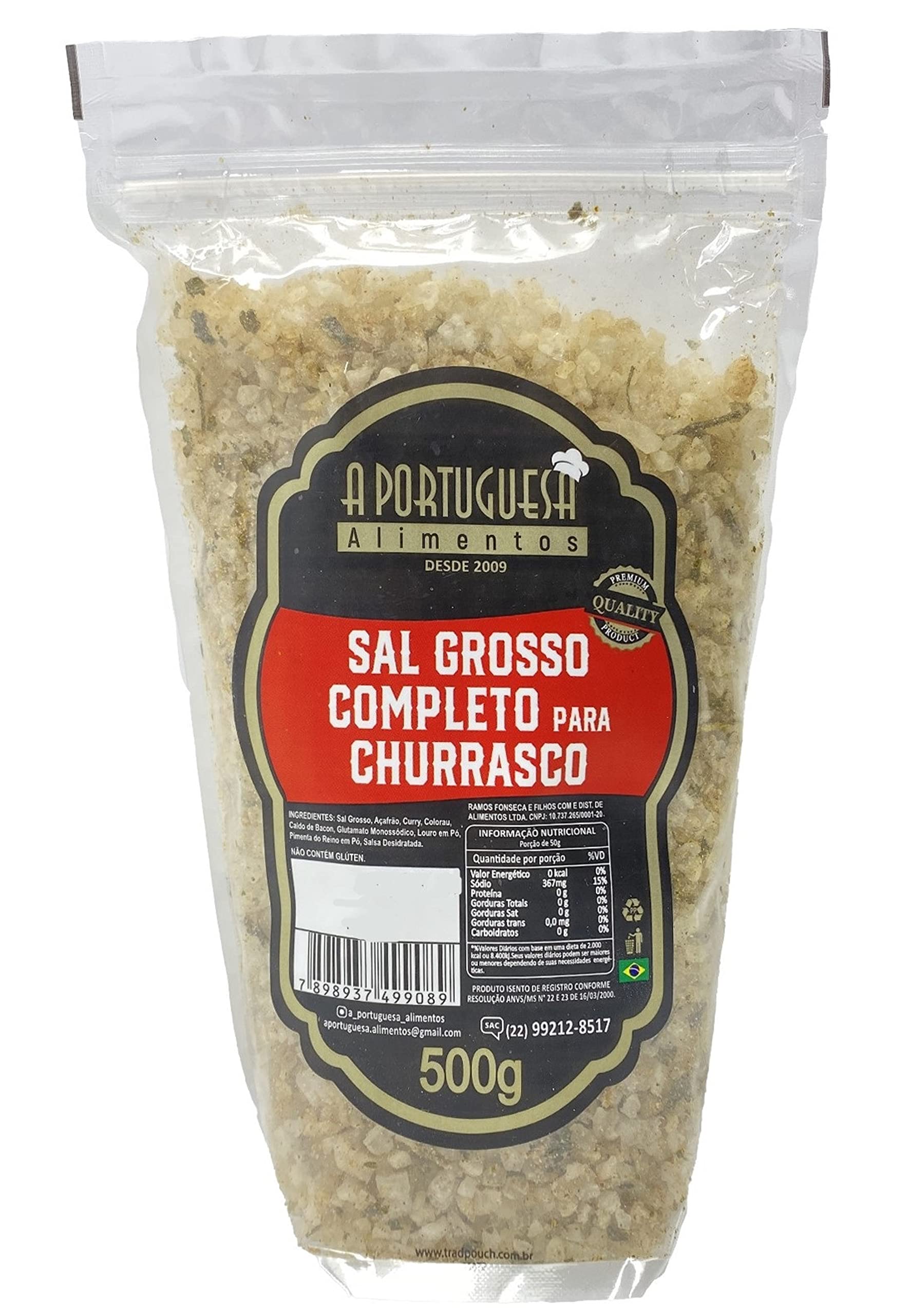 A Portuguesa Brazilian Complete Seasoning For Bbq, 17.63 Oz - Tempero Completo Para Churrasco - 500 G