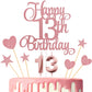 Lecferrarc 13Th Birthday Cake Decorations, 13Th Birthday Candles Cake Numeral Candles And Glitter Happy 13Th Birthday Cake Toppe
