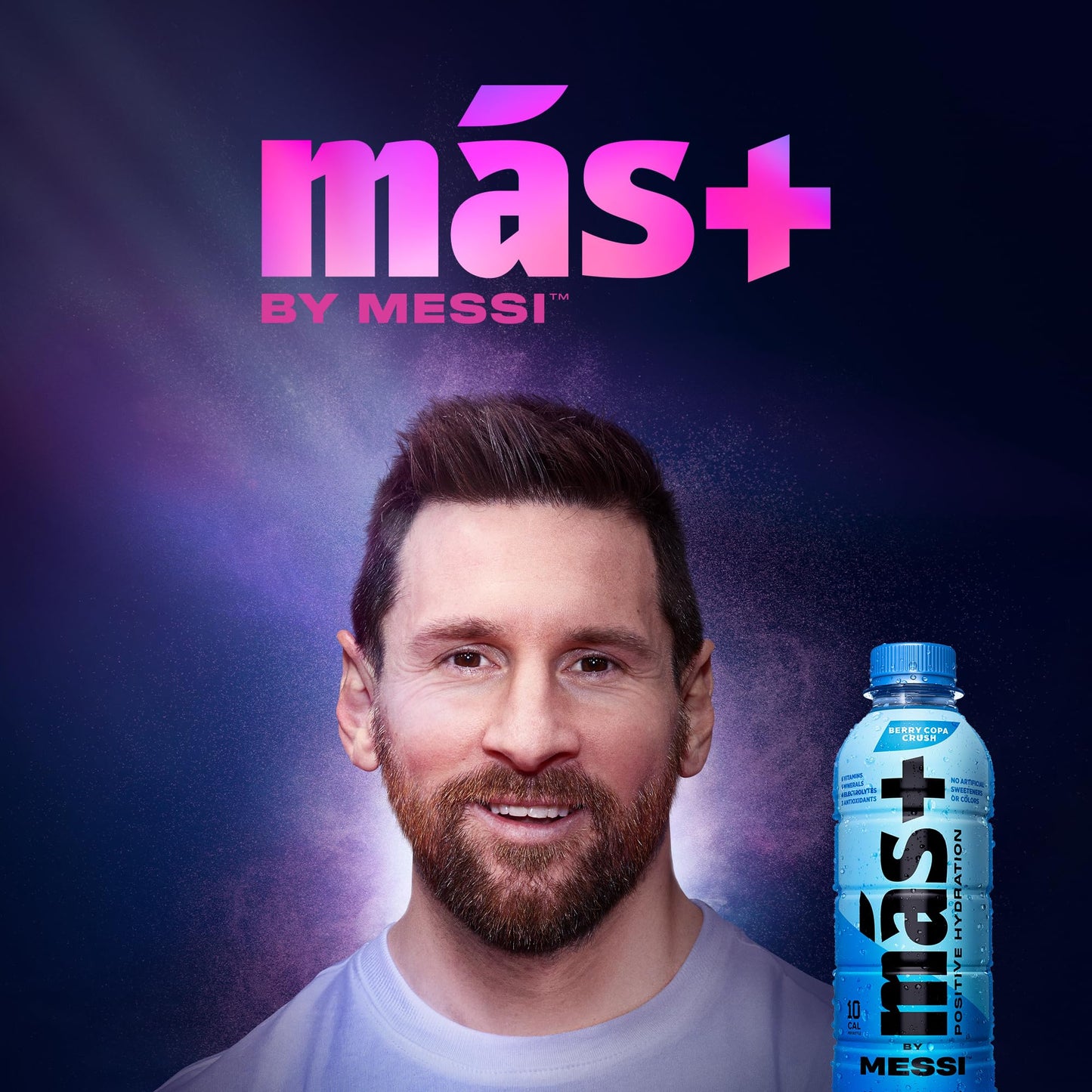M  S+ By Messi 16.9Oz Berry Copa Crush, Sports Drink & Hydration Beverage, Natural Flavors With Vitamins And Electrolytes, No Ar