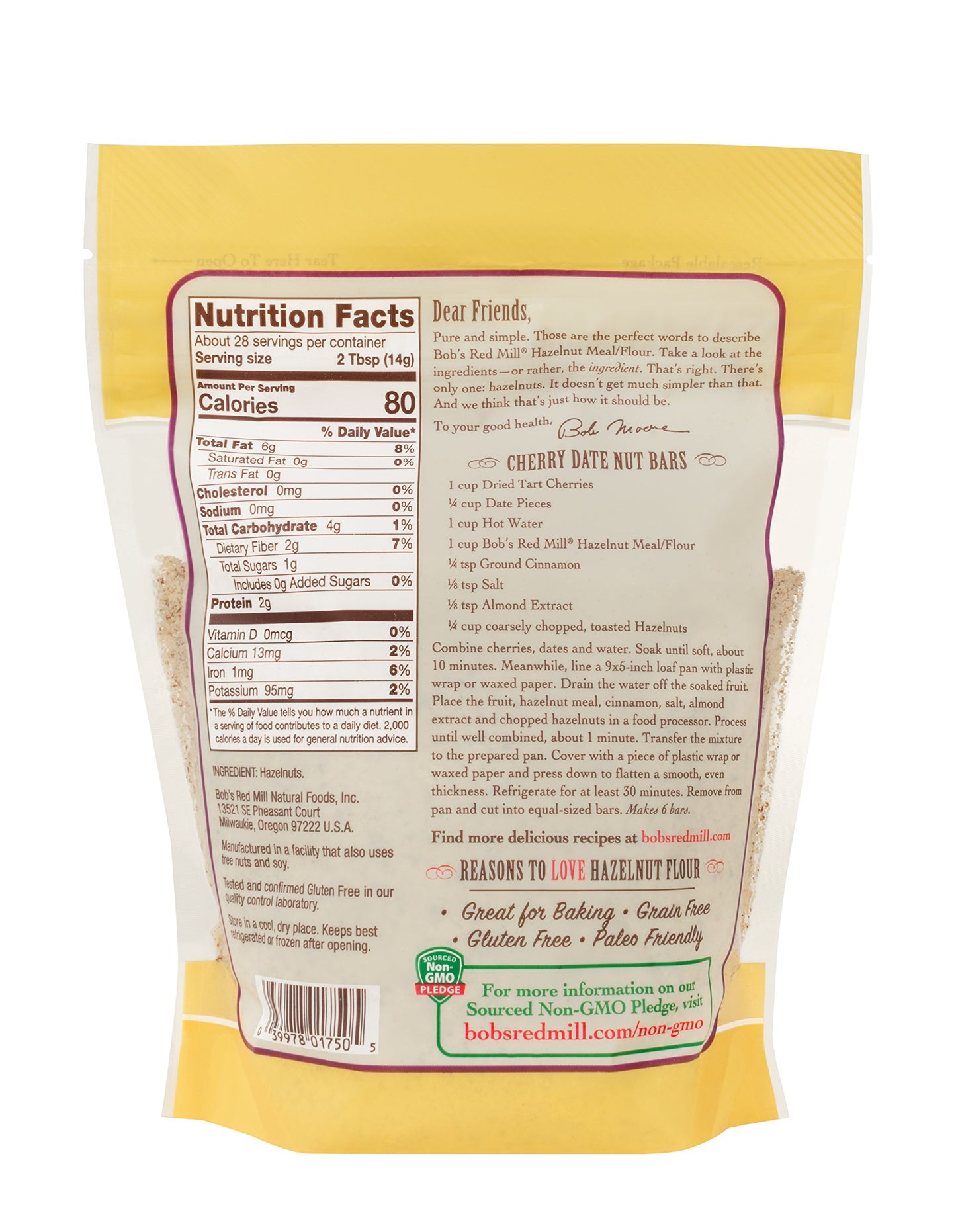 Bob'S Red Mill Resealable Hazelnut Meal/Flour, 14 Oz (4 Pack)