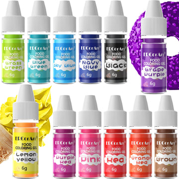 Gel Food Coloring - 12 Colors Food Gel Coloring, Food Grade Food Coloring for Cookie Decorating, Vibrant Concentrated Food Dye f