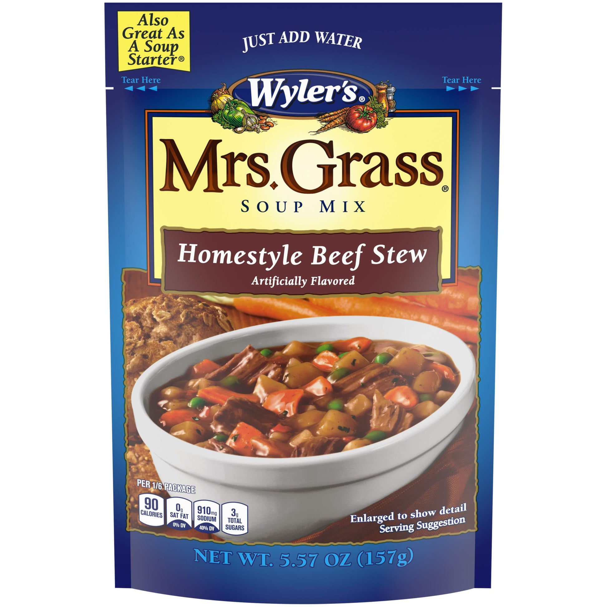 Mrs.Grass Beef Stew Hearty Homestyle Soup Mix (5.57Oz Cans, Pack Of 8)