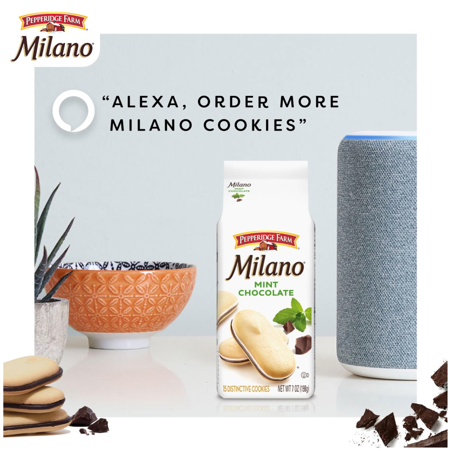 Pepperidge Farm Milano Mint Chocolate Cookies, 7 Oz Bag (15 Cookies)