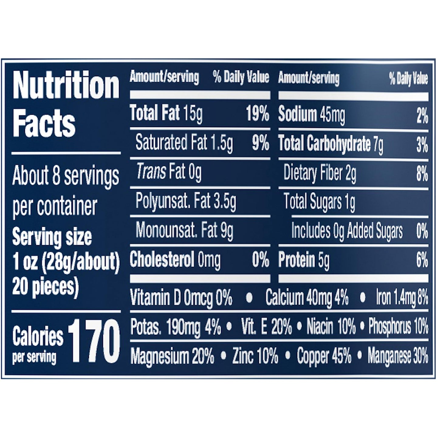 PLANTERS Cashews Almonds & Pecans Nut Mix, 8.25 oz Canister, Blue