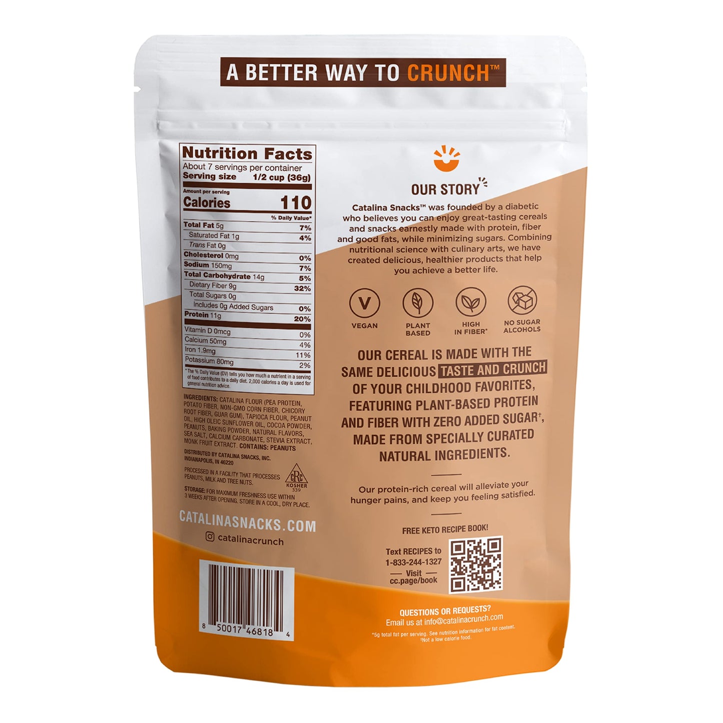 Catalina Crunch Protein Cereal - Sugar Free Breakfast Cereal With 11G Of Protein - Gluten Free, Keto Friendly - Chocolate Peanut