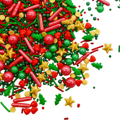 LEBERY Christmas Sprinkles Red Green Gold Sprinkles Holiday Sprinkle Mix Christmas Tree Sprinkle Star Cake Decoration Christma J