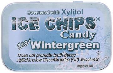 ICE CHIPS Candy Hand Crafted Tin, Wintergreen, 1.76 Ounce
