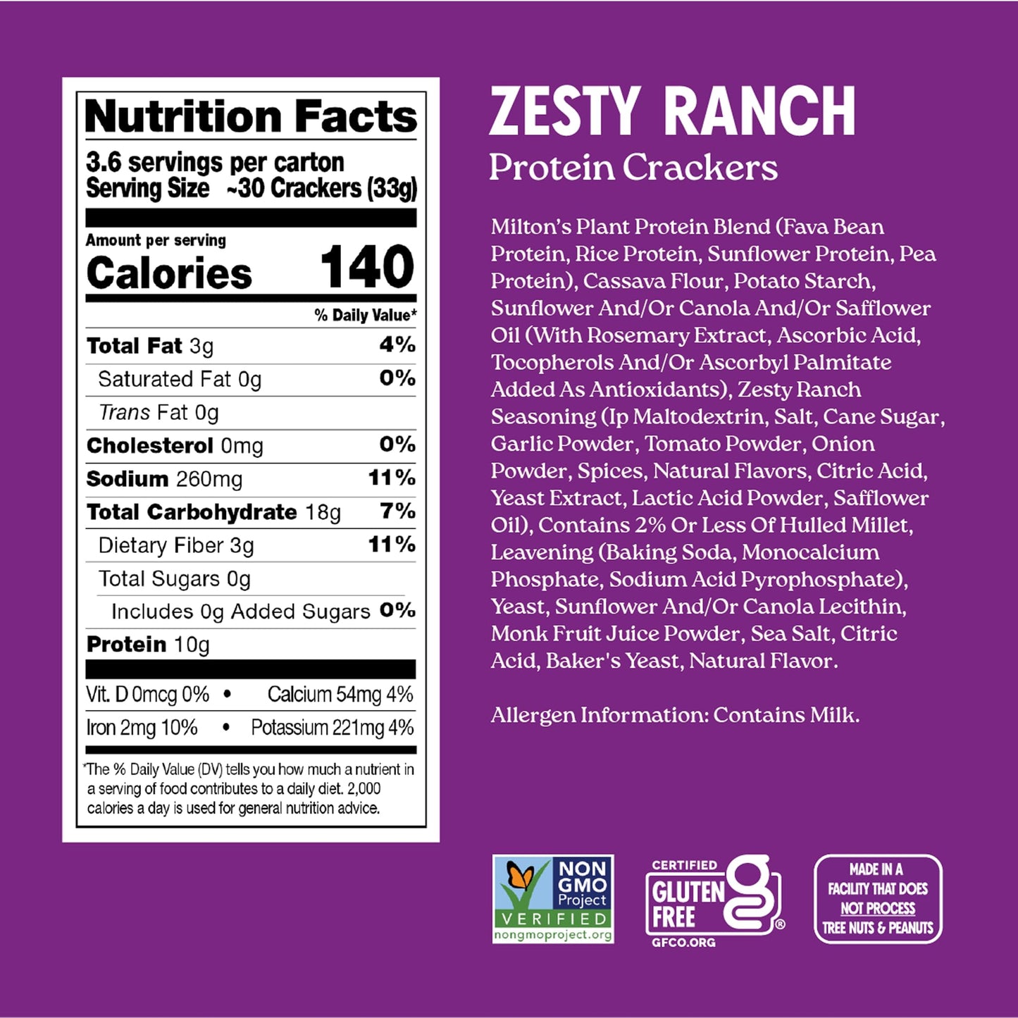 Miltons Protein Crackers Variety Bundle (Red Chili, Zesty Ranch, Everything, Crispy Sea Salt) - 10g of Plant-Based Protein Per
