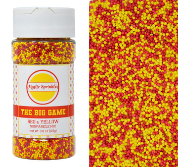 Mystic Sprinkles The Big Game Nonpareil Mix 3.8Oz Bottles (Red & Yellow)