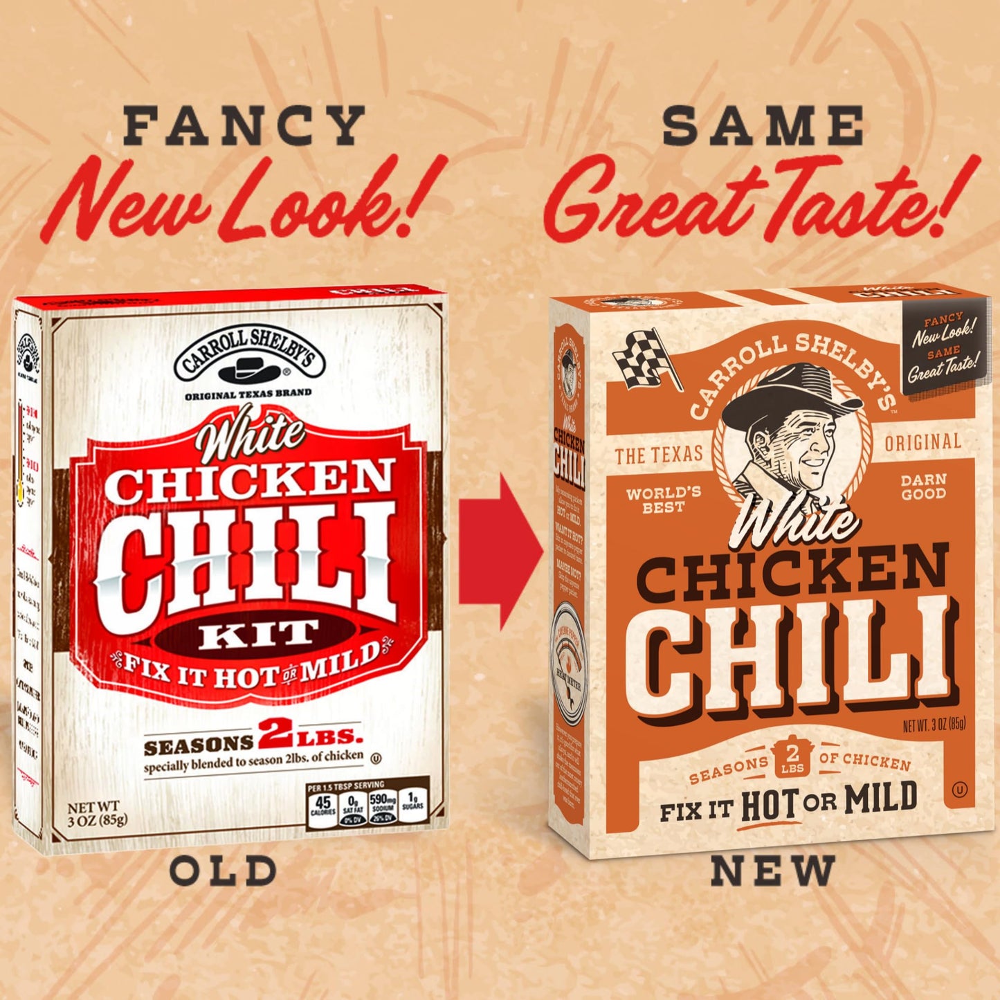 Carroll Shelby's Original Texas Brand White Chicken Chili Kit 3oz Box (Pack of 2)