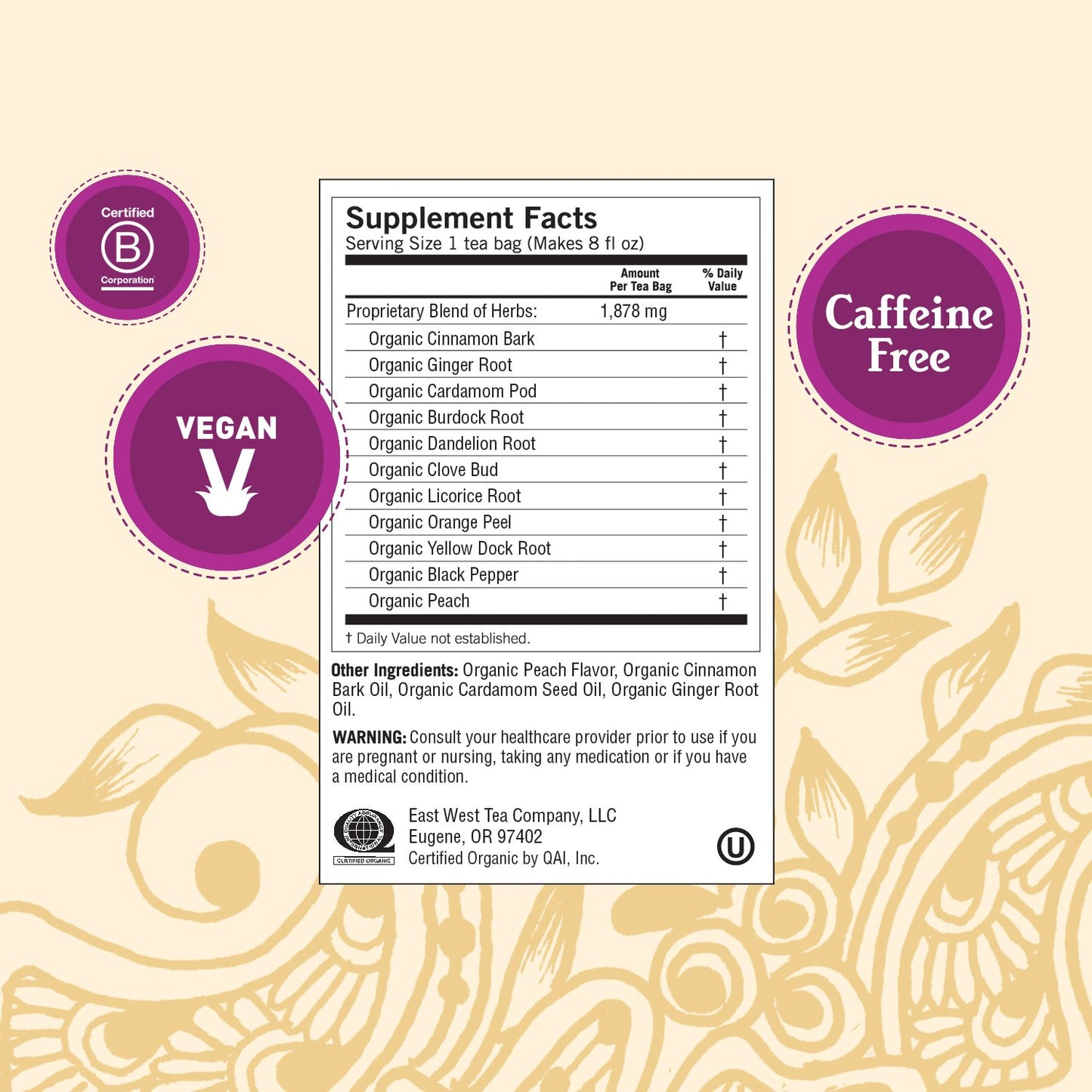 Yogi Tea Peach DeTox - 16 Bags per Pack (4 Packs) - Organic DeTox Tea to Feel Refreshed - Includes Cinnamon Bark, Ginger Root, C