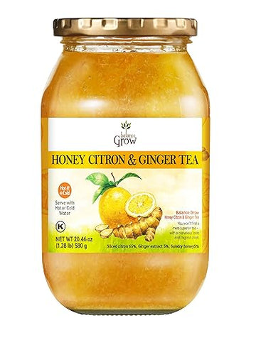 Balance Grow Honey Citron & Ginger Tea, 20.46 oz - Soothing Herbal Blend for Immune Support, All-Natural Ingredients, Generic Brand