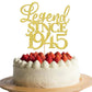 Rsstarxi Cake Topper - Legend Since 1943, Gold Glitter, Paper Decoration for 80th Birthday and Wedding Anniversary, Model XM310-gold 1943