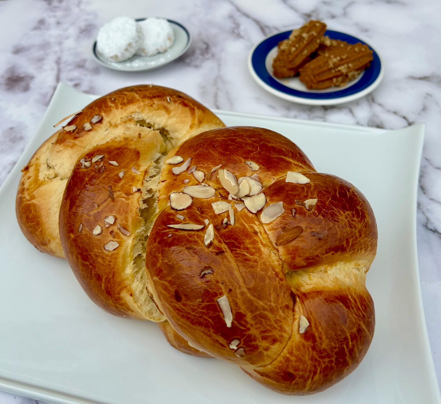 Tsoureki Traditional Greek Loaf Bread with Mahlepi, about 1.5 lb