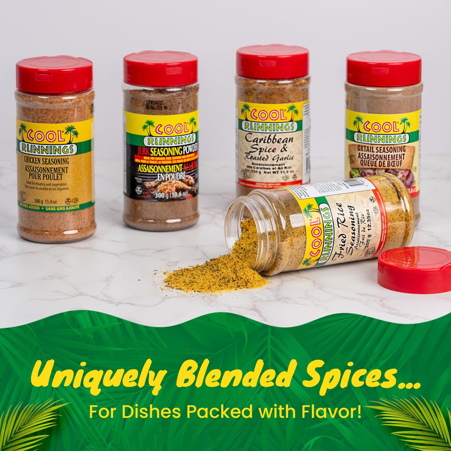 Cool Runnings USA Caribbean Spice & Roasted Garlic 330g - Used for Grilling, Roasting, and Marinating Meats, Seafood, and Vegeta