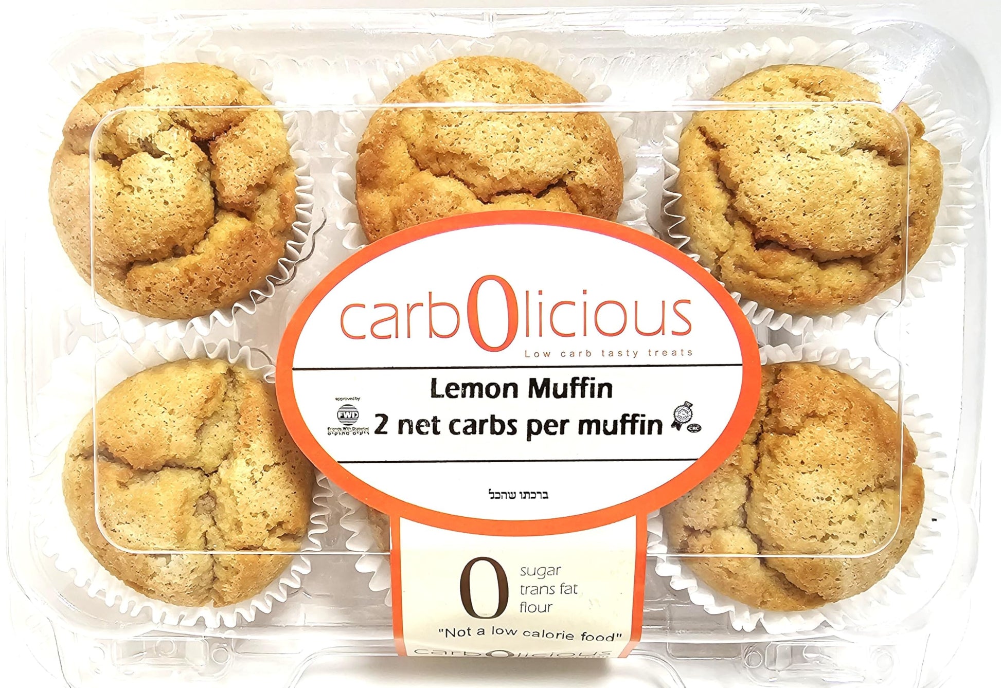 Low Carb Lemon Muffins [6-Pack] By Carb-O-Licious- Delicious Keto Muffins With Only 3 Net Carbs Each- Sugar Free Healthy Snack W