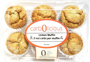 Low Carb Lemon Muffins [6-Pack] By Carb-O-Licious- Delicious Keto Muffins With Only 3 Net Carbs Each- Sugar Free Healthy Snack W