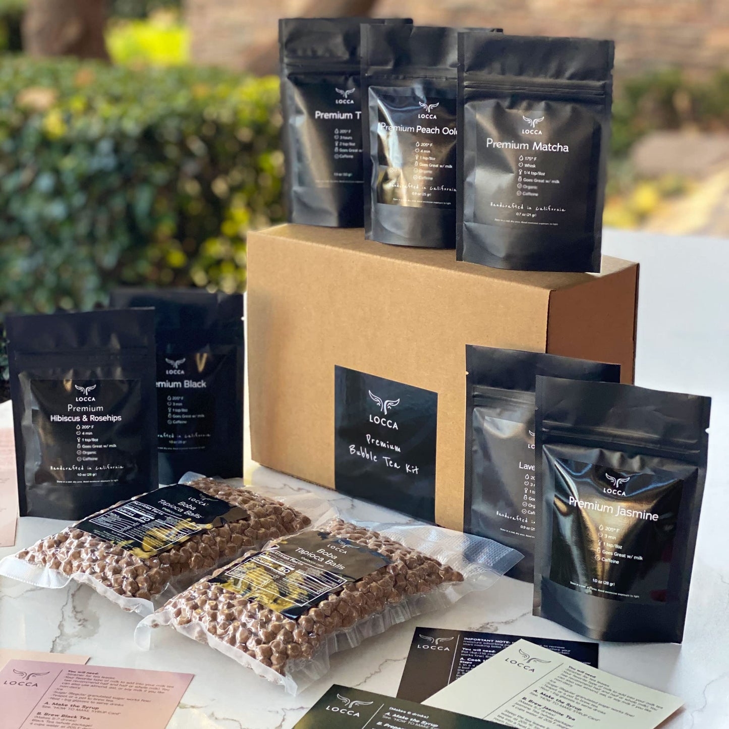 Premium Boba Tea Kit | Locca Boba Party Kit | Bubble Tea Gift Kit | Boba Gift | 56+ Drinks | 7 Boba Flavors | Includes Tapioca B