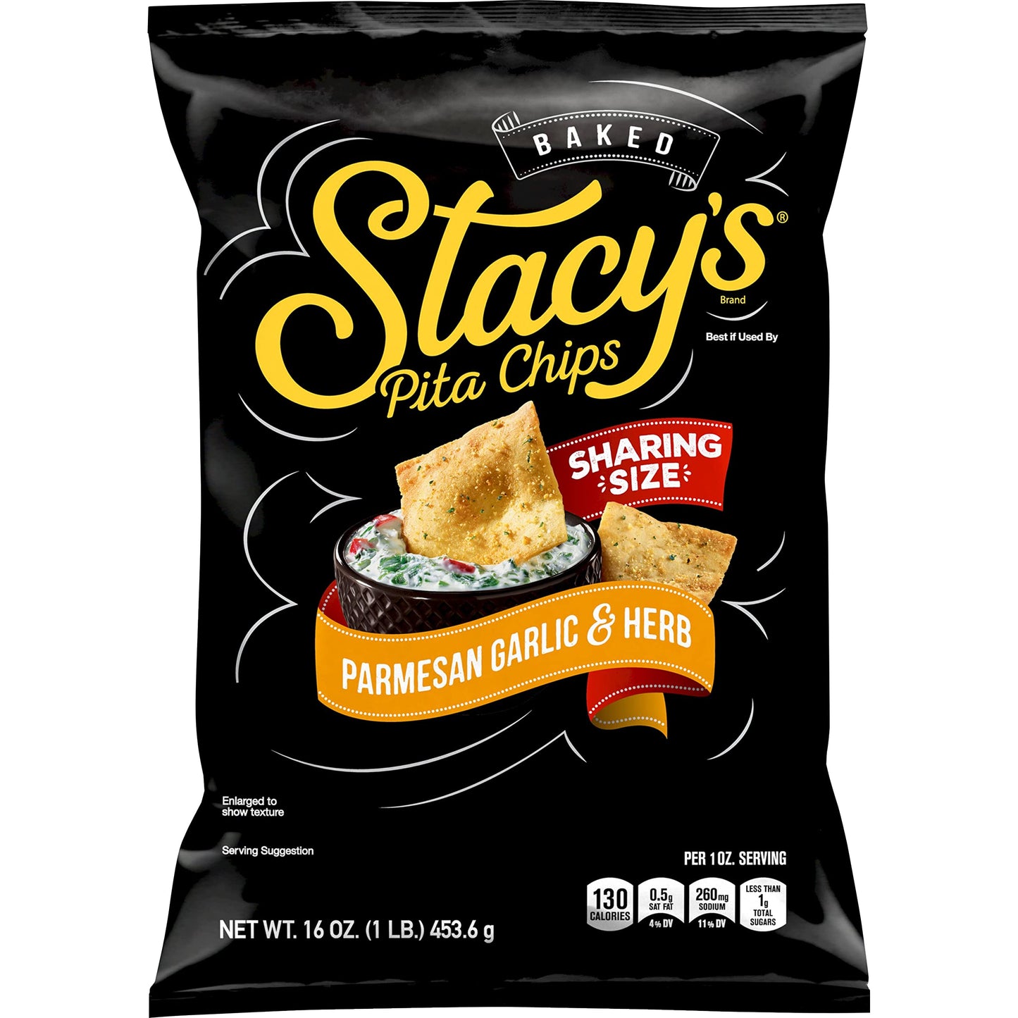 Stacys Parmesan Garlic & Herb Flavored Sharing Size Pita Chips, 16 Ounce