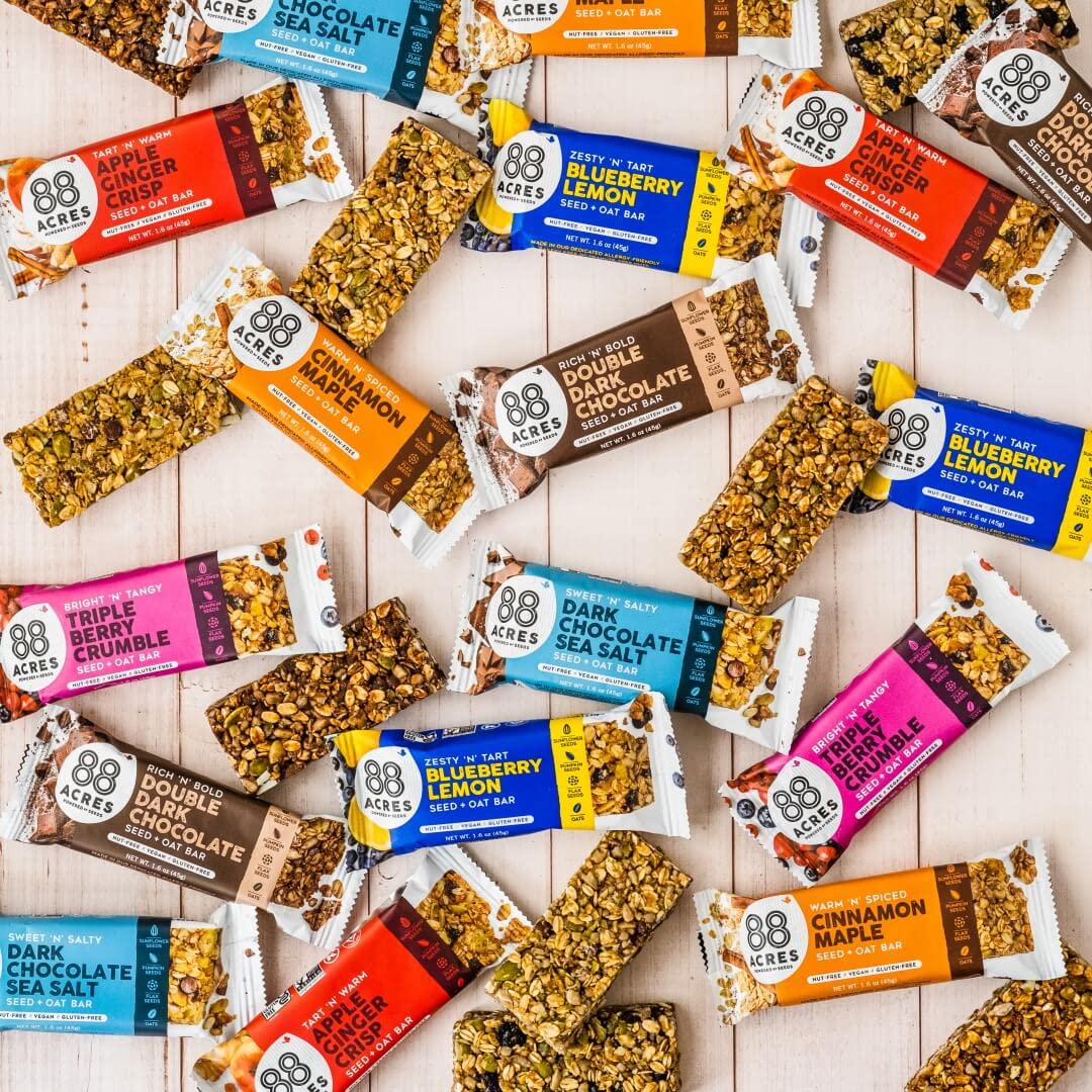 88 Acres Granola Bars | Gluten Free  Nut-Free Oat and Seed Snack Bar | Vegan & Non GMO | 6 Pack (Variety Pack)