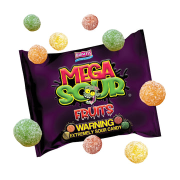 Barnetts - Mega Sour Candy Fruits 104g - Trendy Sweet Bags - Traditionally Handmade Sweets - Sour Coating Lasts 20 Seconds - Can