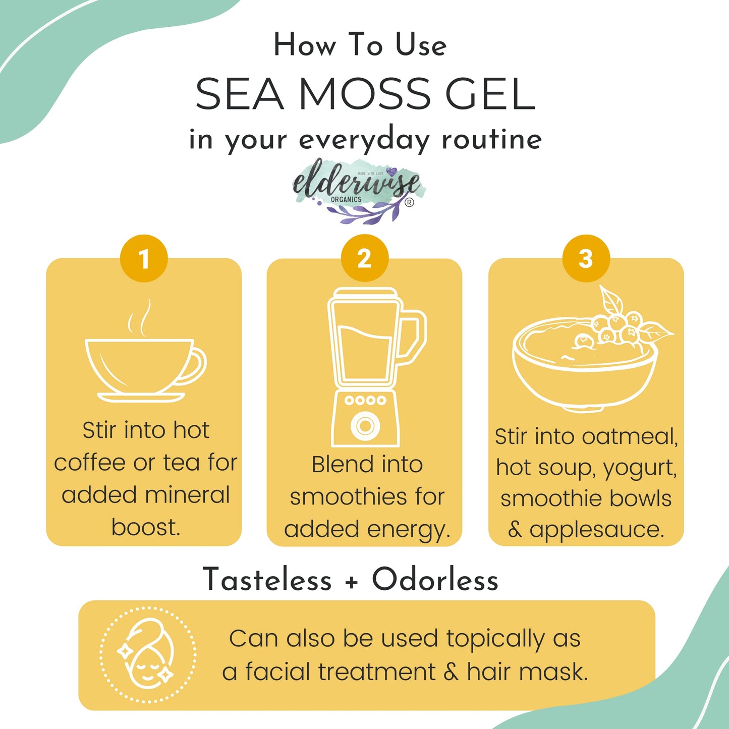 Elderwise Raw Sea Moss | Organic Seamoss Makes 20Oz Of Gel | Wildcrafted Golden Sea Moss | Raw & Non Gmo Certified | Sundried |