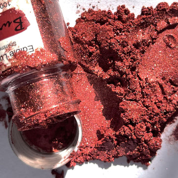 Burgundy Luster Dust Edible For Cakes Cocktails - 10G Colaele Edible Shimmering Dust For Chocolates, Metallic Food Coloring Powd