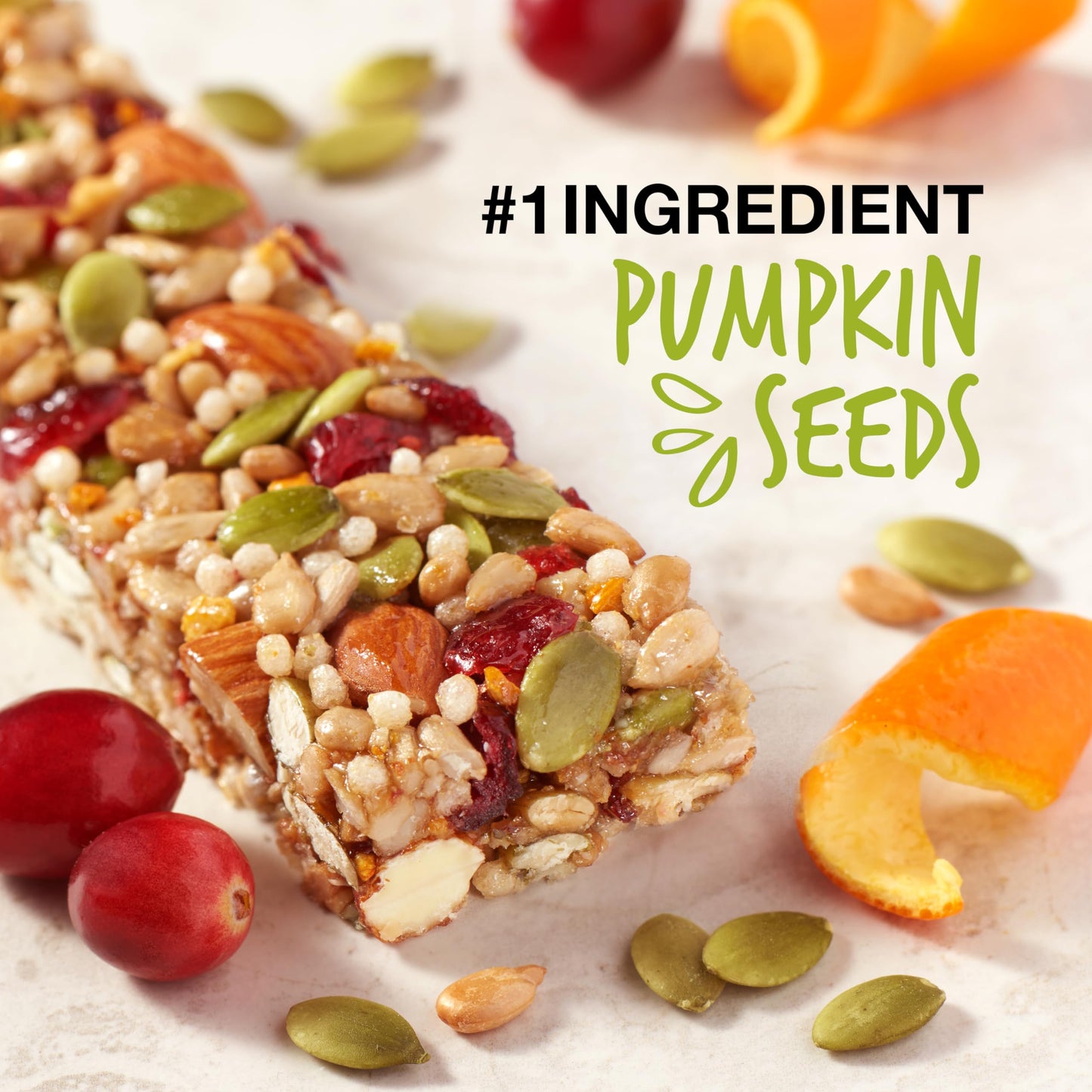 Kind Seeds Fruit & Nuts Snack Bar, Orange Cranberry | 5G Protein, High Fiber, Gluten Free Bars, 1.4 Oz, 12 Count