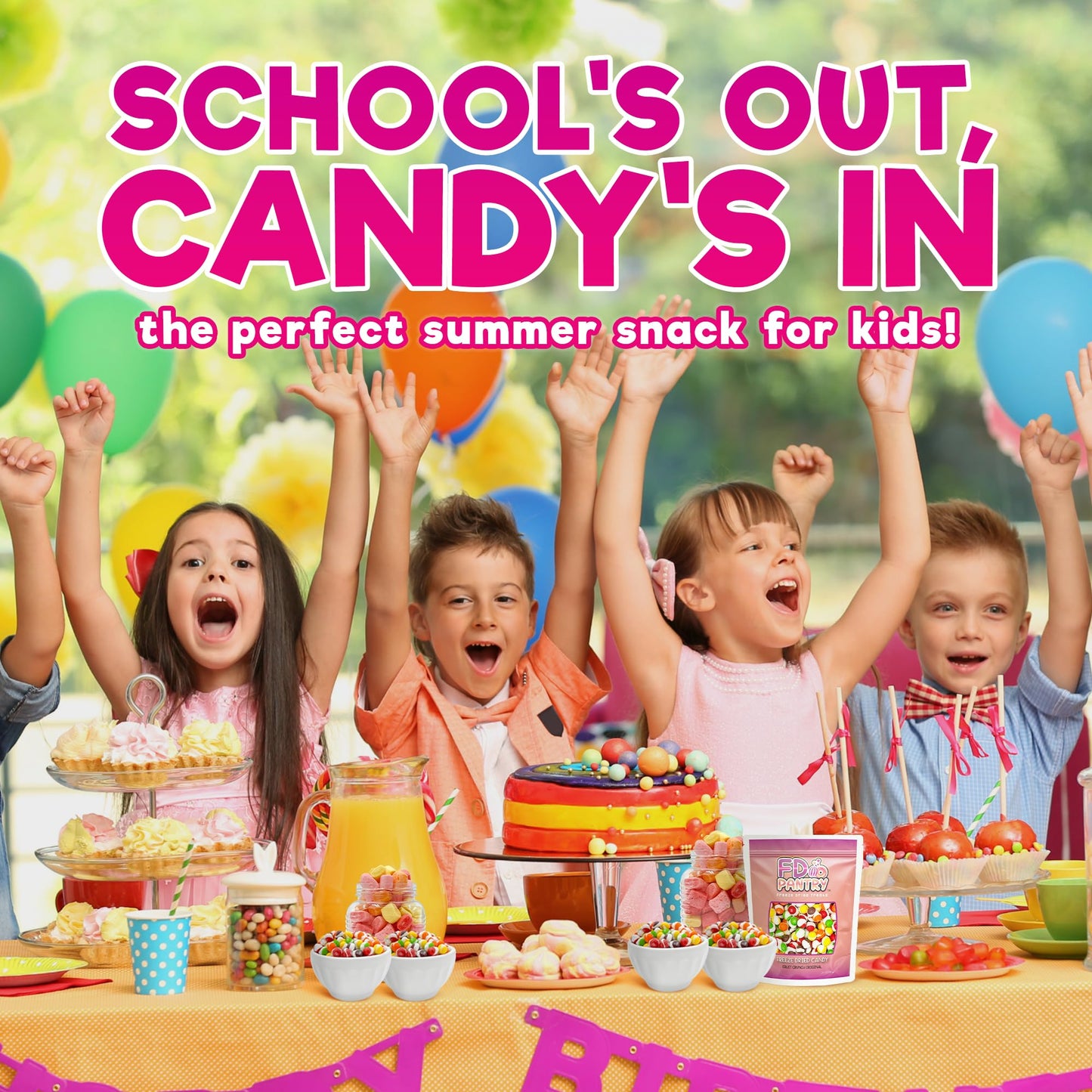FD Pantry Fruit Crunch Original Rainbow Freeze Dried Candy - Assorted Fruit Flavors, 10 oz Pouch