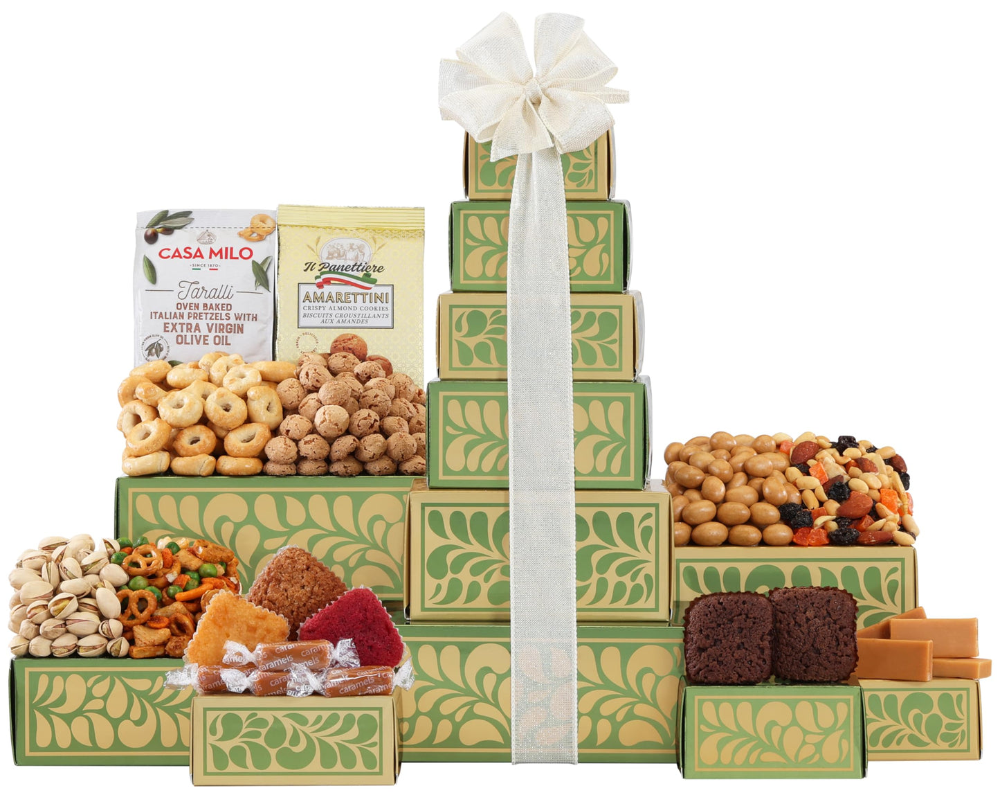 Wine Country Gift Baskets Gift Tower - Nuts, Brownies & Sweets, 8 x 6 x 15, Model 857
