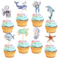Rsstarxi Cupcake Toppers - 32 Pack Ocean Sea Animal Toothpicks Decorations, Design 7, Paper