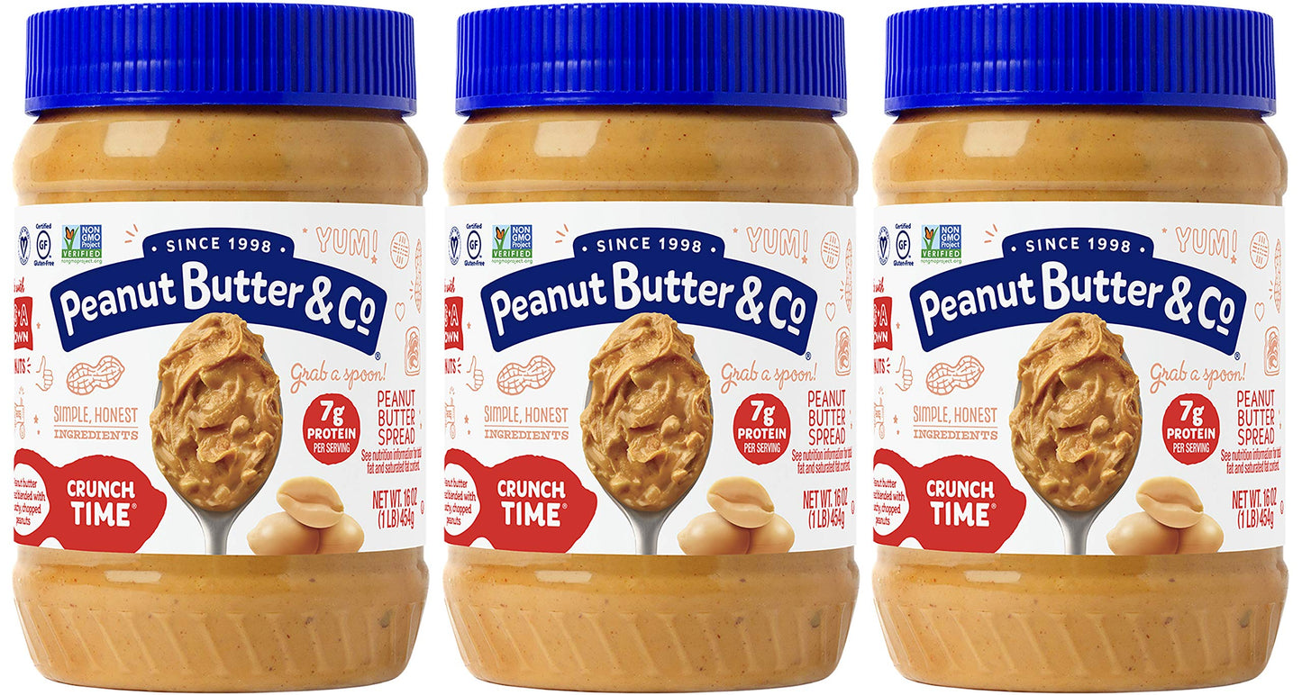 Peanut Butter & Co. Crunch Time Peanut Butter, Non-Gmo Project Verified, Gluten Free, Vegan, 48 Oz Value Pack, 48 Oz