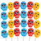 Sweetzo Halloween Sugar Skull Candy Lollipops  Individually Wrapped Dia De Los Muertos Suckers  Strawberry  Orange and Blueberry Flavored (24 Pieces)