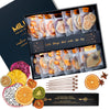Millin Cocktail Garnish Gift Set - 100% Natural Dehydrated Fruits, 70 Slices + 8 Picks, Large Size, Copper Color