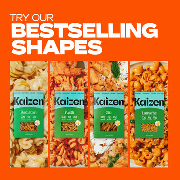 Kaizen Pasta & Rice Variety Pack - Low Carb, High Protein Sampler with Fusilli, Lumache, Rice, Mac & Cheese - Gluten-Free, Keto-