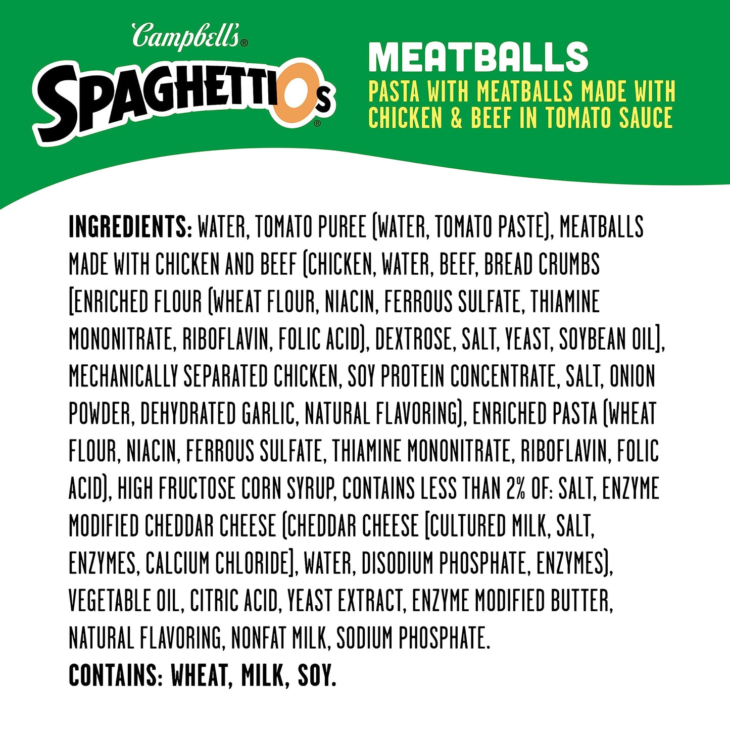 SpaghettiOs Canned Pasta with Meatballs, 15.6 oz Can (12 Pack)