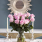 KaBloom Fresh Pink Roses Bouquet - 18 Stems with Vase, Fall Collection, Model KADF3785-V118-A999-1