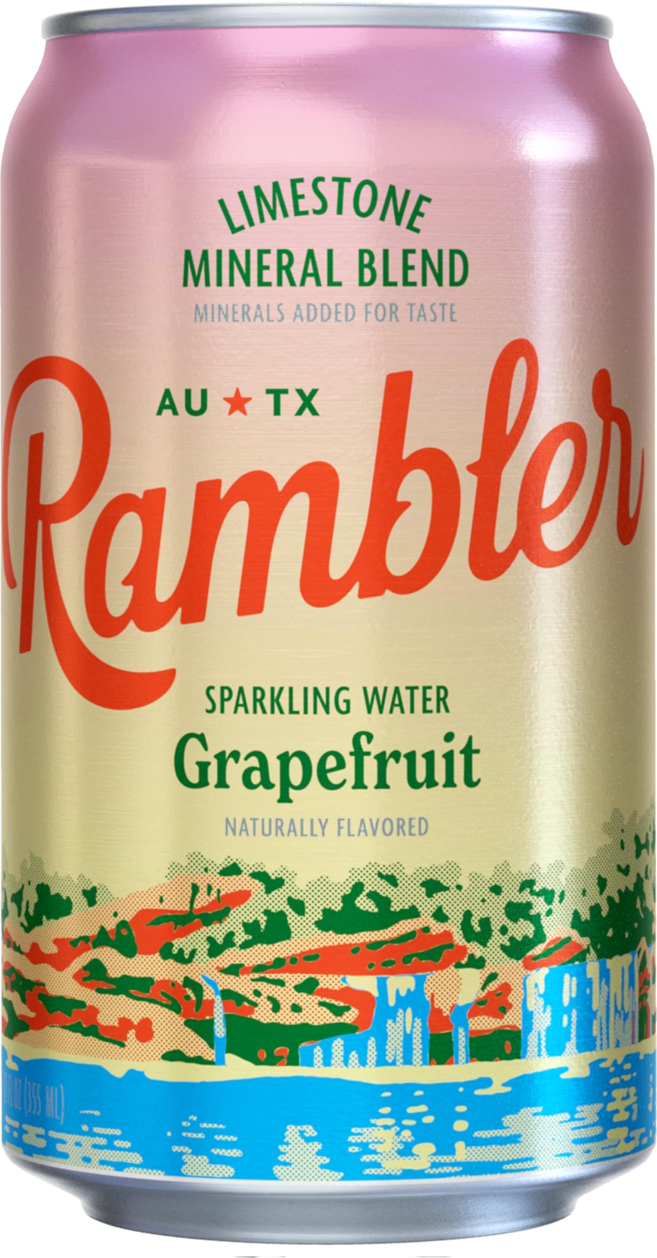 RAMBLER G fruit Sparkling Water, 12-Ounce Cans, 12-Pack, Texas Limestone Filtered, Model 0863944000457