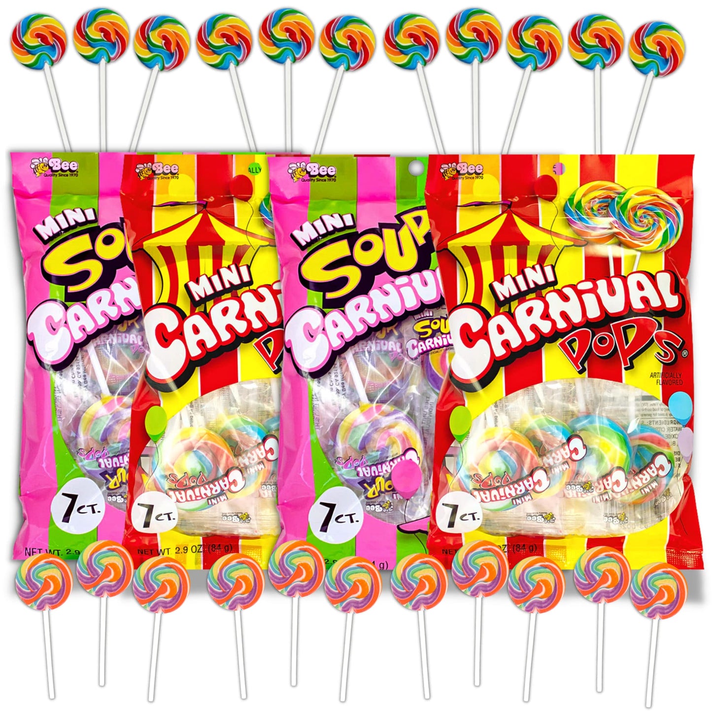 Needzo Sweet and Sour Swirl Lollipops Individually Wrapped Candies for Sharing, Assorted Fruit Flavored Suckers, Goody Bag Fille
