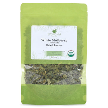 Biokoma Pure And Organic White Mulberry Dried Leaves 50G (1.76Oz) In Resealable Moisture Proof Pouch, Usda Certified Organic - H