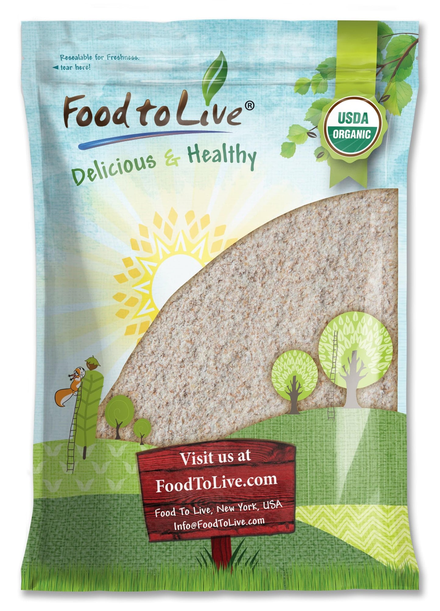 Food to Live - Organic Einkorn Whole Wheat Flour, 8 Pounds - Finely Milled Non-GMO Ancient Whole Grain Farro Piccolo. Great for 