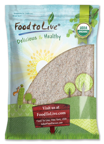 Food to Live - Organic Einkorn Whole Wheat Flour, 8 Pounds - Finely Milled Non-GMO Ancient Whole Grain Farro Piccolo. Great for 