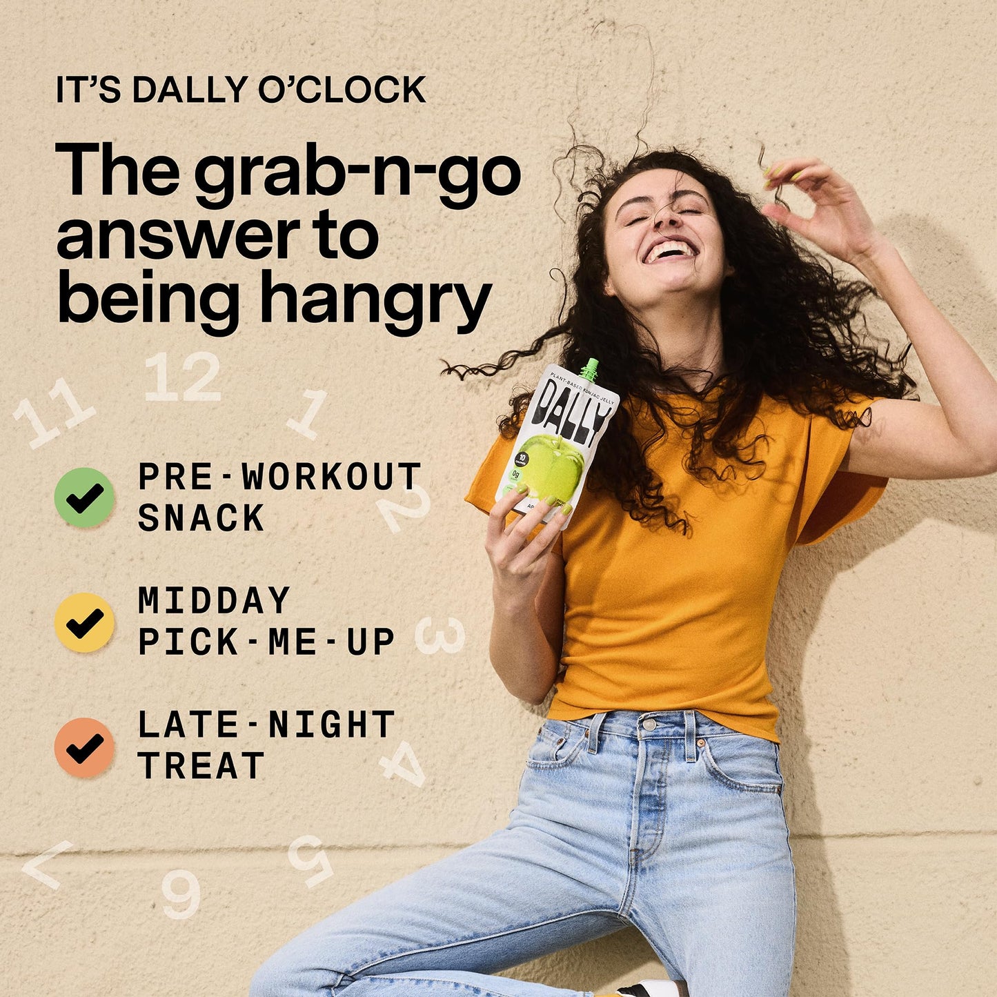 DALLY Drinkable Konjac Jelly Variety Pack - 10 Calorie, Zero Sugar Snack - 10 Pouches (Mango, Peach, Apple) - 5.07 oz