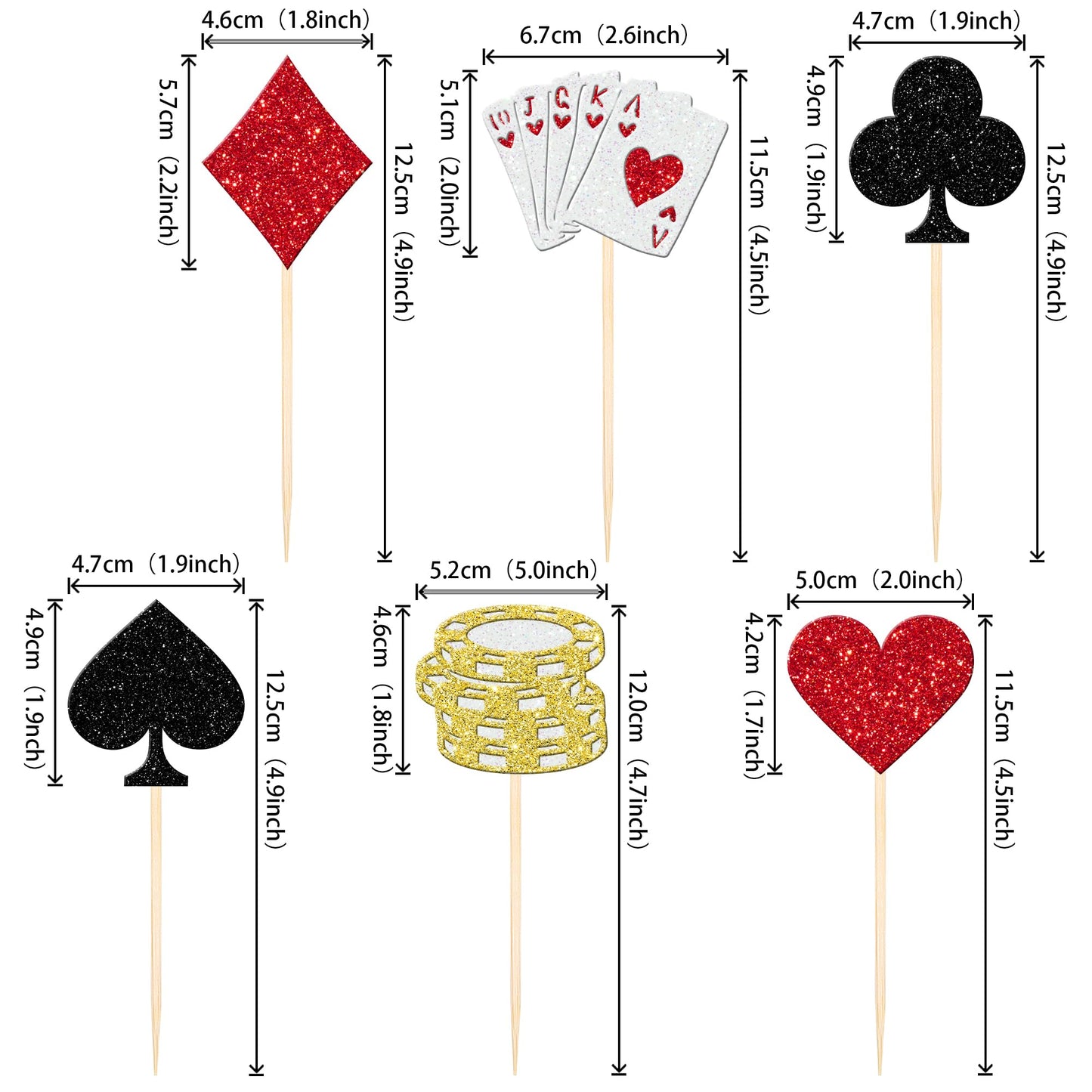 24 Pcs Board-Style Board-Style Theme Cupcake Toppers Glitter Board-Style Game Chips Player Las Vegas Board-Style Cupcake Picks For Las Vegas Board-Style Night Board-Style Theme Birthday Party Cake Decorations Supplies