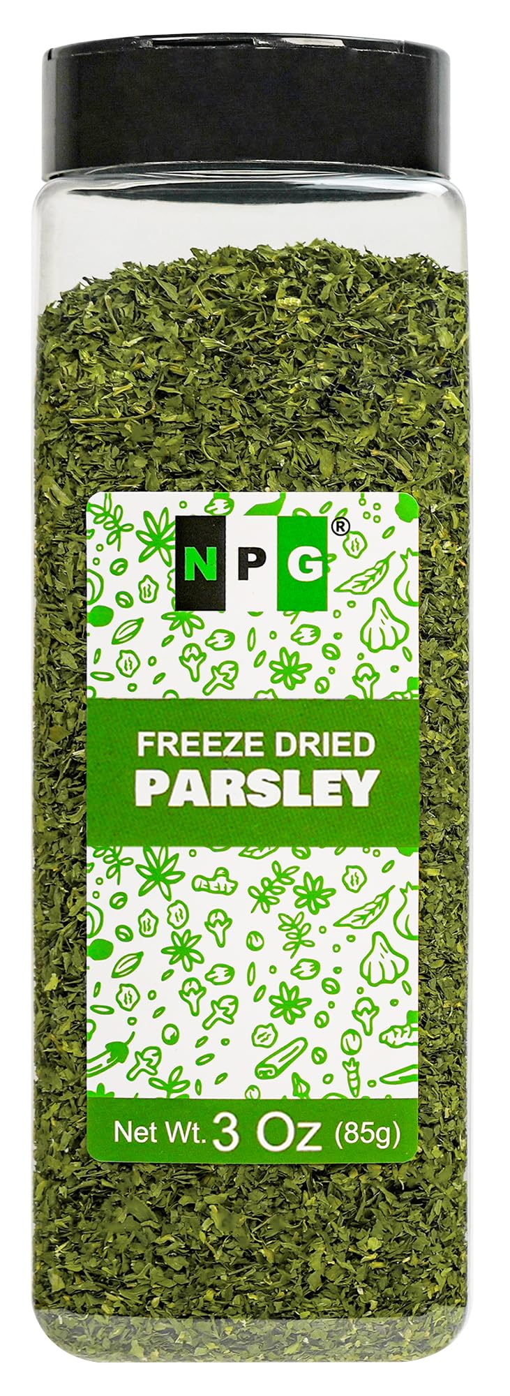NPG Freeze-Dried Parsley Flakes 3 Oz, Dehydrated Chopped Parsley for Cooking, Soups, Pasta, and Garnish, Aromatic Herb Seasoning